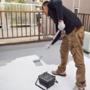 屋上ベランダ防水DIY　トプコート塗装